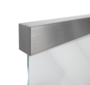 Freigestelltes Produktbild im idealen Blickwinkel fotografiert, Geschlossenes Schiebetürsystem für Glasinnentüren und Holzinnentüren PLANEO 60 PRO, 1-flügelig und 2-flügelig, in unterschiedlichen Längen, auch möglich als COMFORT mit Soft-Einzug Schiebetürsystem für Glas- und Holztüren, Edelstahl-Optik, Wandmontage